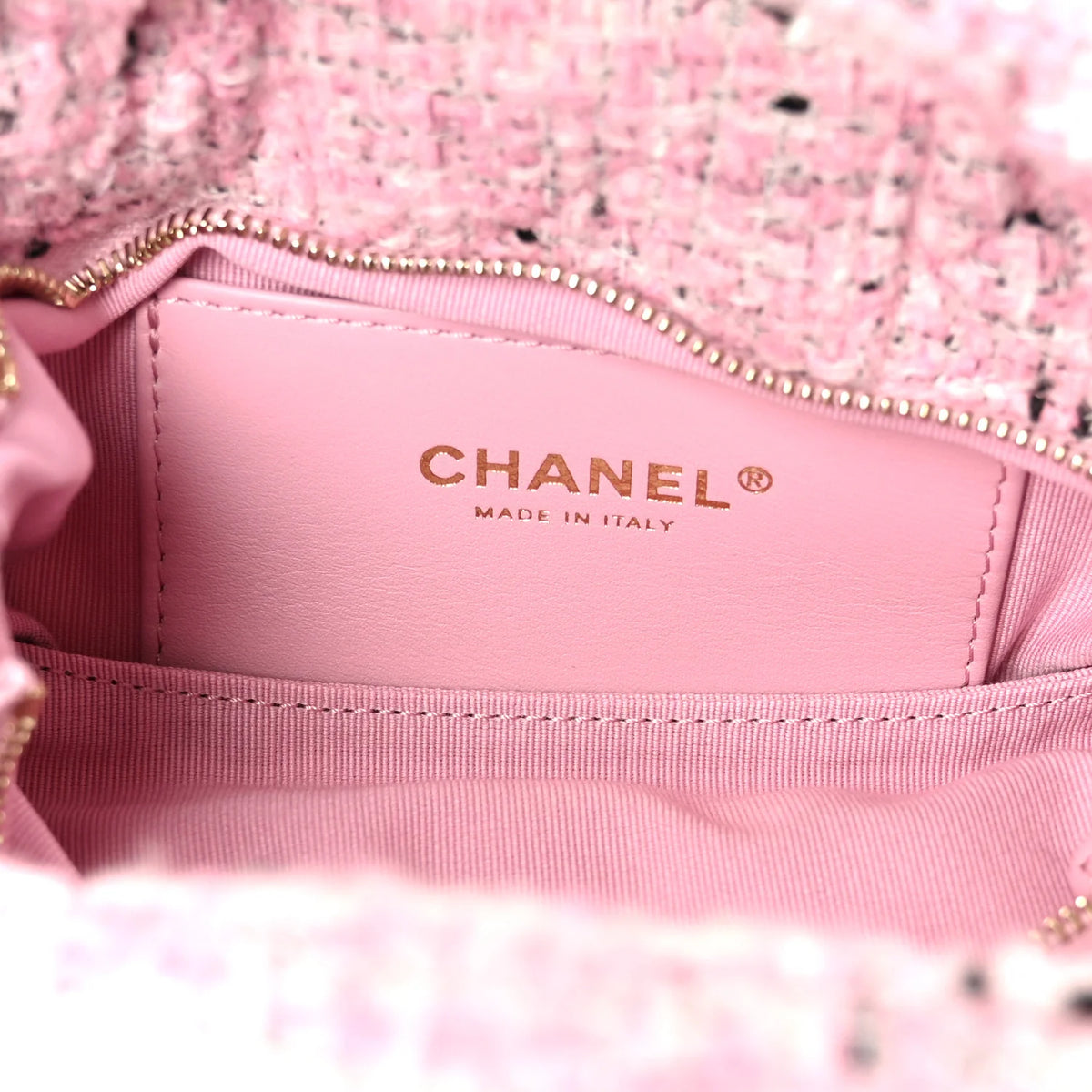 CC PINK PINK TWEED BOW BAG